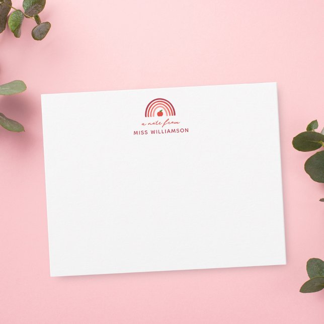 Nota Adorable De Nombre Del Maestro Nota (Card shown is 4.25 x 5.5 inches. Choose size, paper, and corner style.)