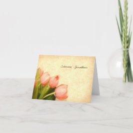 Nota boda de tulipanes rosados gracias