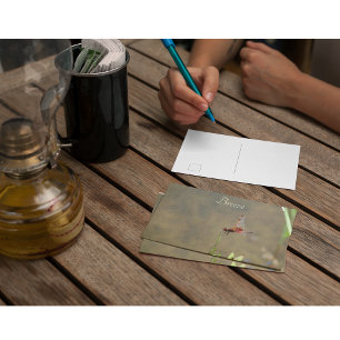 Nota Botánica Personalizada Vintage Red Dragonfly