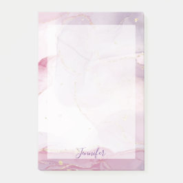 Nota con patrón de ombre de violeta rosa y brillo