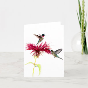 Nota de acuarela floral de Hummingbirds