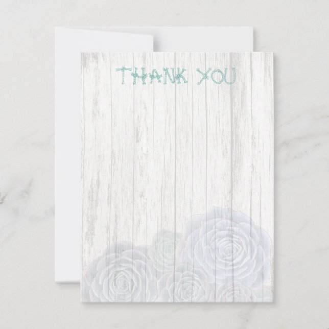 Nota de agradecimiento a Rope Font Succulent Blank (Anverso)