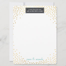 NOTA DE AGRADECIMIENTO BODA confeti de oro mini me