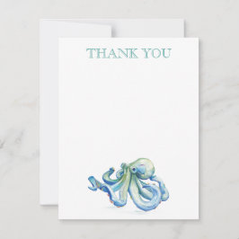 Nota de agradecimiento color de agua Octopus