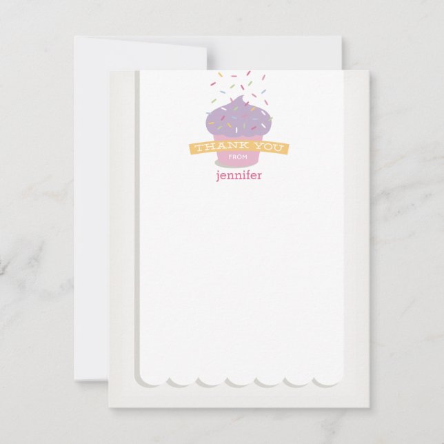 Nota de agradecimiento con sprinkles para Cupcake (Anverso)