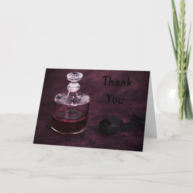 Nota de agradecimiento de arañas espeluznantes (Anverso)