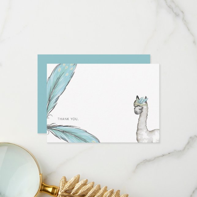 Nota de agradecimiento de Baby Shower Boho Lama Tu (Anverso/Reverso In Situ)