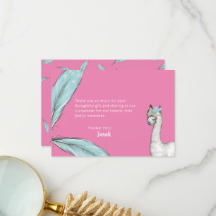 Nota de agradecimiento de Baby Shower Boho Pink Ll