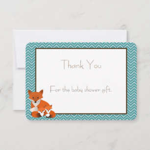 Nota de agradecimiento de Baby Shower de Fox Twins