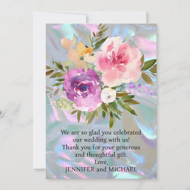 Nota de agradecimiento de boda (Anverso)