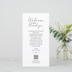 Nota de agradecimiento de boda con código QR, mini