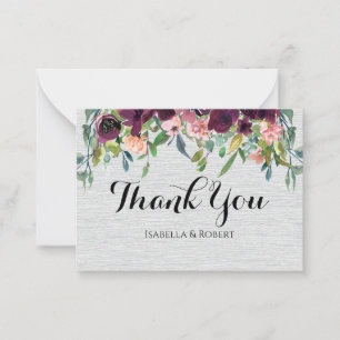 Nota de agradecimiento de boda con flores de Borgo