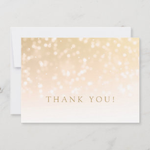 Nota de agradecimiento de boda con luces de Bokeh 