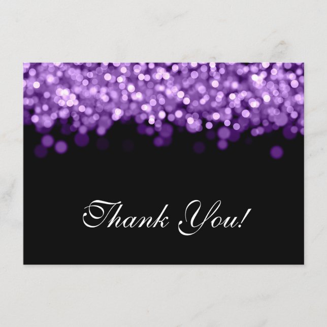 Nota de agradecimiento de boda Luces púrpuras (Anverso)