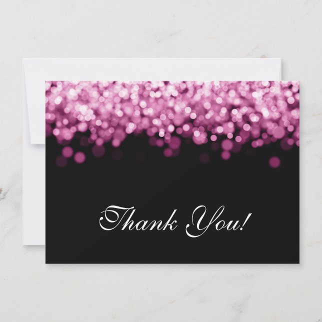 Nota de agradecimiento de boda Luces rosadas (Anverso)