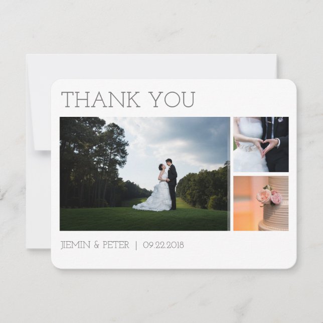 Nota de agradecimiento de boda (plana) (Anverso)