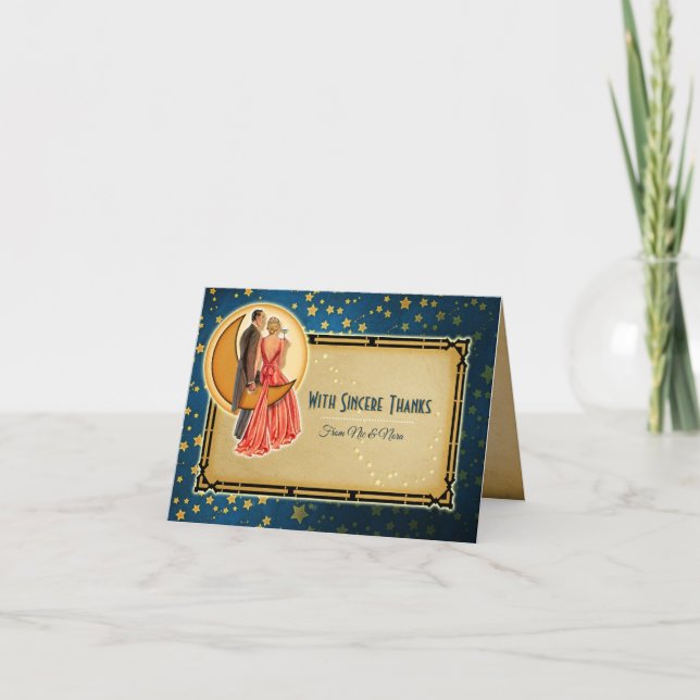 Nota de agradecimiento de boda Romance a la luz de (Anverso)