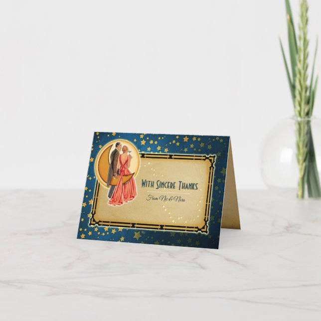 Nota de agradecimiento de boda Romance a la luz de (Anverso)