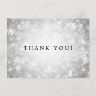 Nota de agradecimiento de boda Silver Winter Wonde