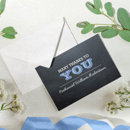 Nota de agradecimiento de confirmación azul de Cha