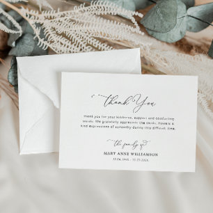 nota de agradecimiento de escritura negra en el fu