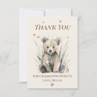 Nota de agradecimiento de oso personalizada