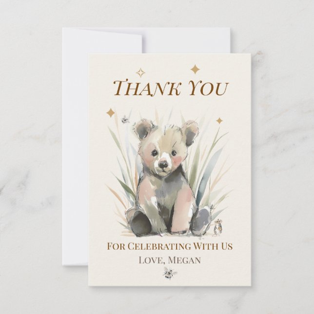 Nota de agradecimiento de oso personalizada (Anverso)