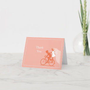Nota de agradecimiento de pareja en bicicleta Cora