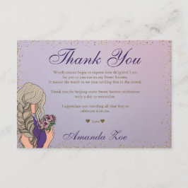 Nota de agradecimiento de Purple Gold Mis Quince