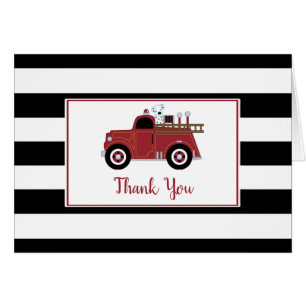 Nota de agradecimiento de Vintage Fire Truck Baby