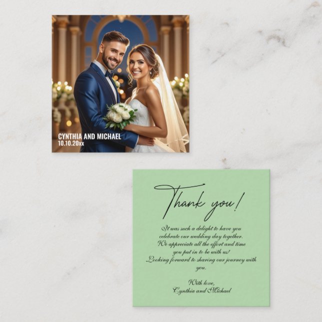 Nota de agradecimiento escrita a mano por Boda de  (Anverso / Reverso)