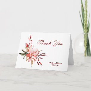 Nota de agradecimiento floral Coral y Rubor