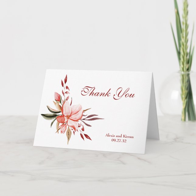 Nota de agradecimiento floral Coral y Rubor (Anverso)