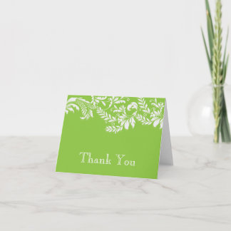 Nota de agradecimiento floral verde moderna