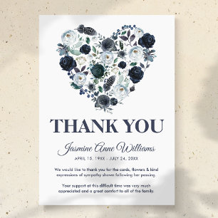 Nota de agradecimiento funerario Corazón floral