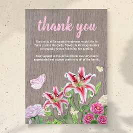 Nota de agradecimiento funerario | Mariposa de flo