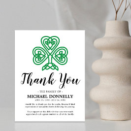 Nota de agradecimiento funerario | Shamrock celta