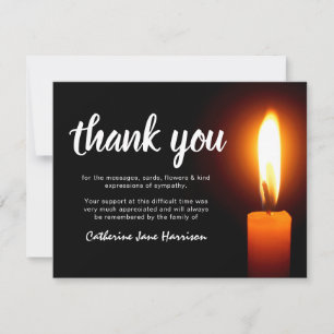 Nota de agradecimiento funerario Vela conmemorat