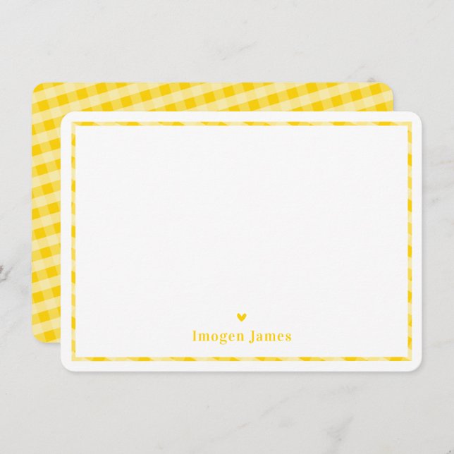 NOTA DE AGRADECIMIENTO moderna bonita de cuadros c (Anverso / Reverso)