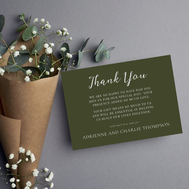 Nota de agradecimiento moderna verde Floral Simpli (Subido por el creador)