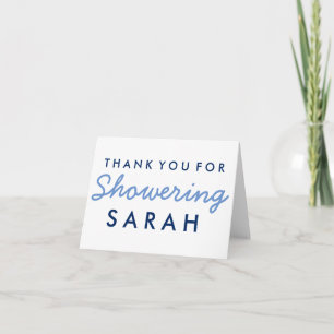 Nota de agradecimiento para baby shower - azul mar