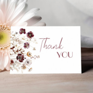 Nota de agradecimiento para baby shower con flores