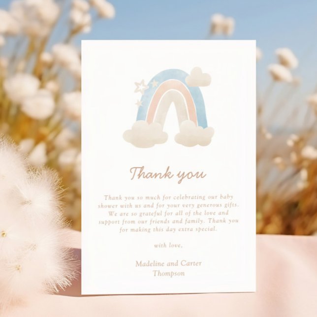 Nota de agradecimiento para baby shower de nube de (Subido por el creador)