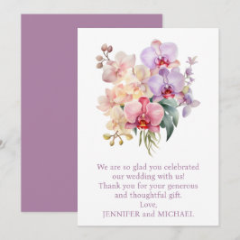 Nota de agradecimiento para boda con orquídeas arc