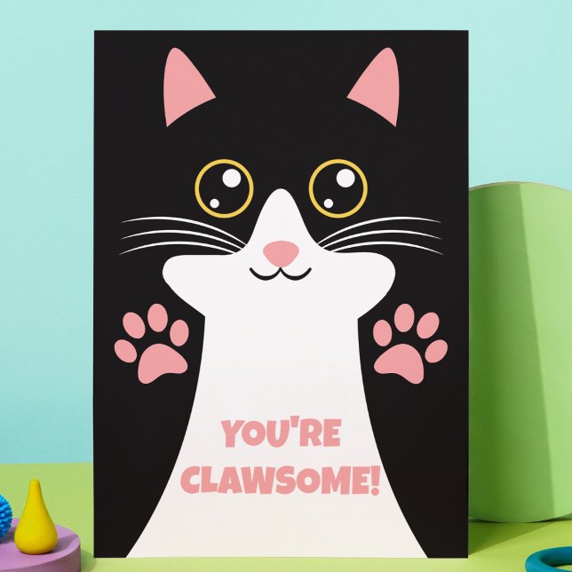 Nota de agradecimiento para cumpleaños de niños co ("You're claw some" cute kitty cat kid's birthday thank you card girls bday party )