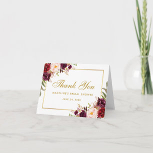 Nota de agradecimiento para ducha de novia Floral 