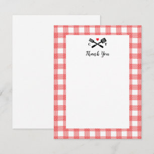 Nota de agradecimiento para mantel de picnic y bar