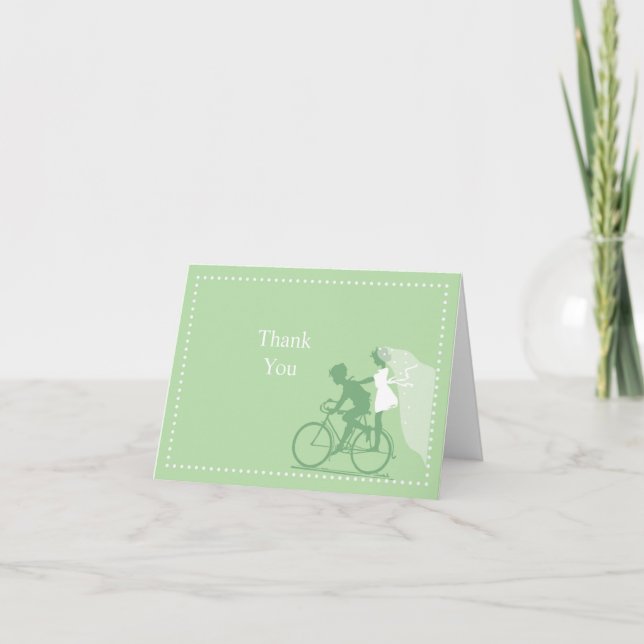 Nota de agradecimiento Peapod Green Bicycle Couple (Anverso)