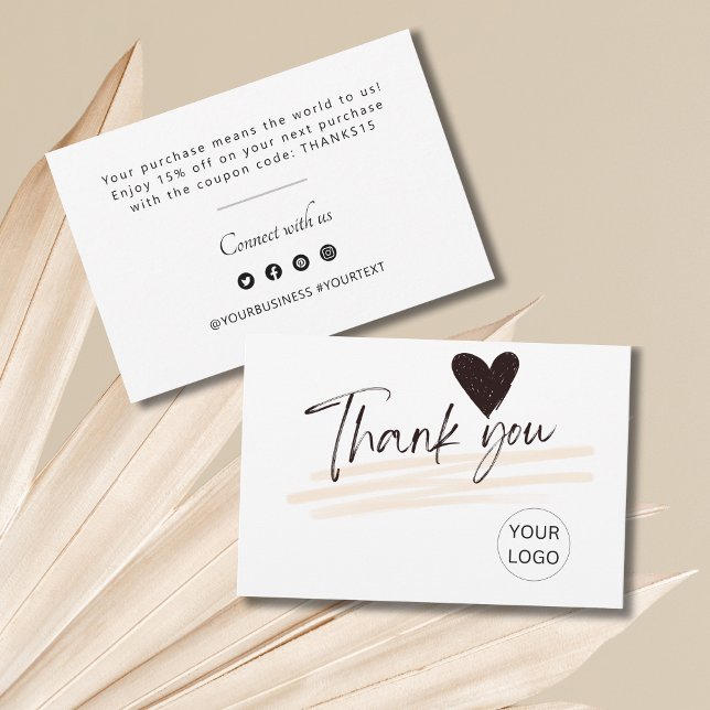 Nota de agradecimiento personalizada para el clien (Personalized Thank You Card For Customer minimalist)