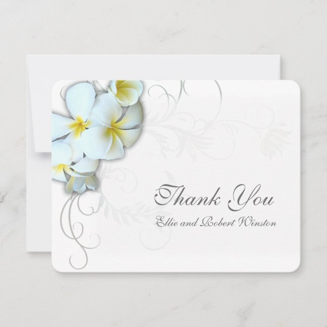 Nota de agradecimiento personalizada Plumeria Flou (Anverso)